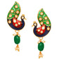 Cardinal Gold-Polished Green Studded Jewellery Set - Swadesiicart