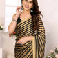 Designer Partywear Black & Silver Georgette Fancy Saree - Satrangi | Swadesiicart