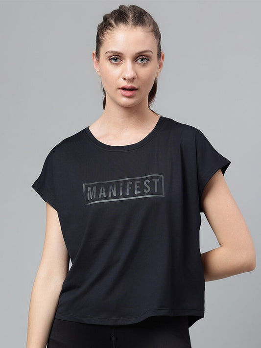 MKH Typography Printed Extended Sleeves Dri-FIT Relaxed Fit T-shirt - Swadesiicart