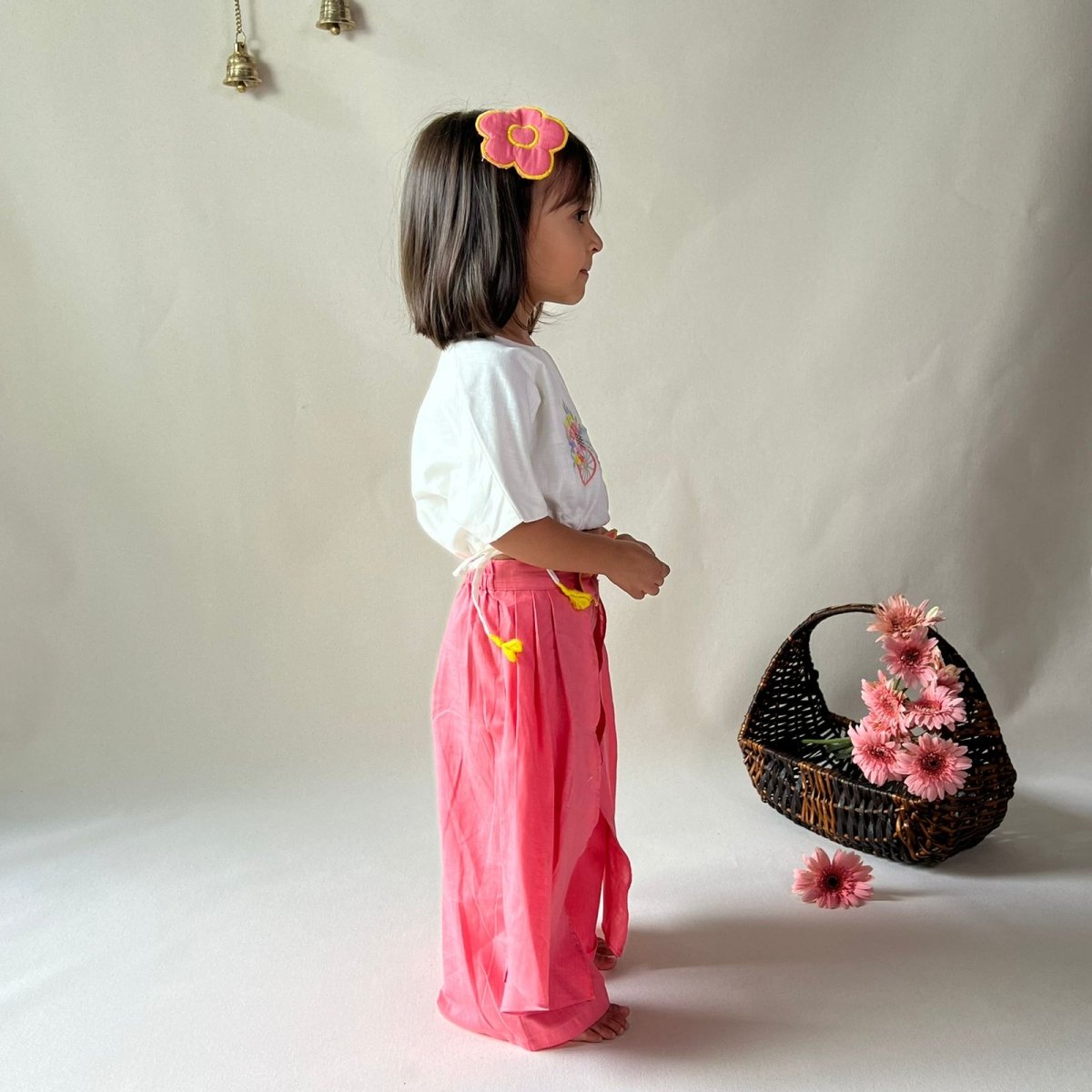 ArthLife Pink White Cycle Embroidered Co-Ord Set - Swadesiicart