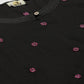 ADA Women Black & Pink Chikankari Embroidered Sustainable Handloom Kurta with Trousers | Swadesiicart