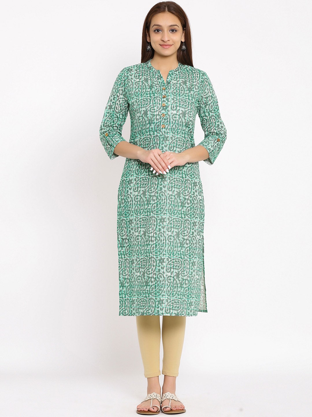 HERE&NOW Paisley Printed Straight Kurta - Swadesiicart