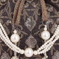 Masq Black & White Pearl & Sequinned Work Embellished Potli Clutch - Swadesiicart