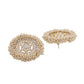 Shoshaa off-White Gold-Polished Kundan Studded & Beaded Circular Drop Earrings | Swadesiicart