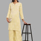 ADA Ethnic Motifs Embroidered Chikankari Straight Kurta with Palazzos | Swadesiicart