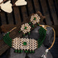 Saraf RS Jewellery Gold-Polished White & Green American Diamond Studded Choker Jewellery Set | Swadesiicart