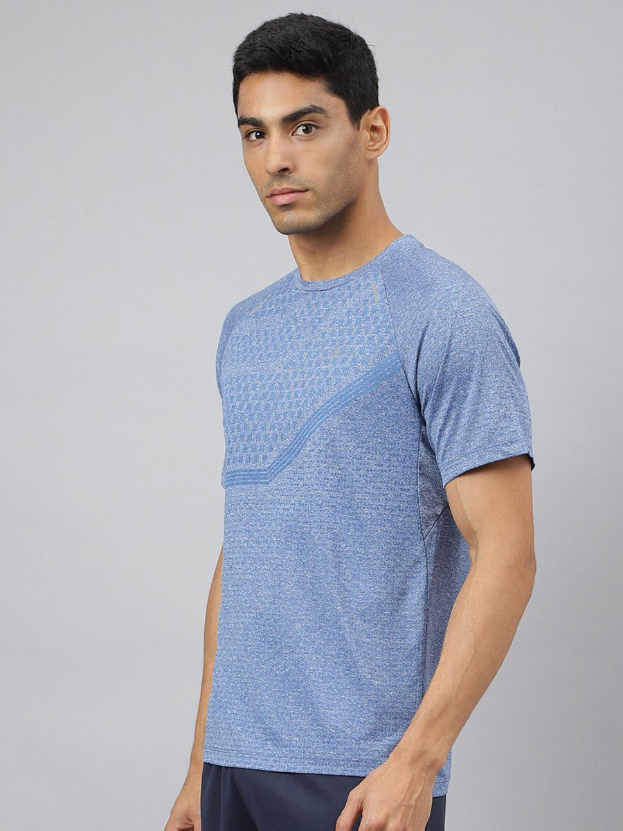 Alcis Men Heather Anti-Static Slim-Fit Round Neck Swadesiicartnce Running T-Shirt | Swadesiicart