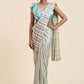 Sky Blue Pure Georgette Sequence work Ready to wear Saree with stitched Blouse - Satiksha | Swadesiicart