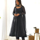Joban Fashion Black Kurta Set Georgette Sequence Embroidery Work - Swadesiicart