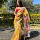 Vamsee Yellow Organza Saree - Swadesiicart