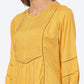 Biba Women Yellow Pleated And Panelled Puff Sleeves Kurti - Swadesiicart