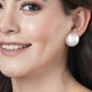 NVR Women's White Color Circular Moon Stud Earrings | Swadesiicart