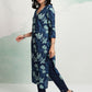 Vishudh Floral Printed V-Neck Cotton Straight Kurta - Swadesiicart