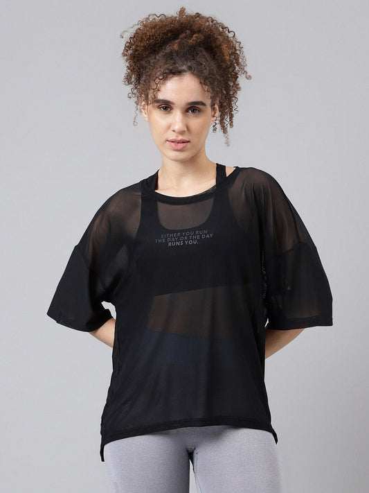 MKH Typography Printed Dri-FIT Relaxed Fit Sports T-shirt - Swadesiicart