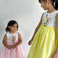 ArthLife White And Yellow Unicorn Embroidered Dress