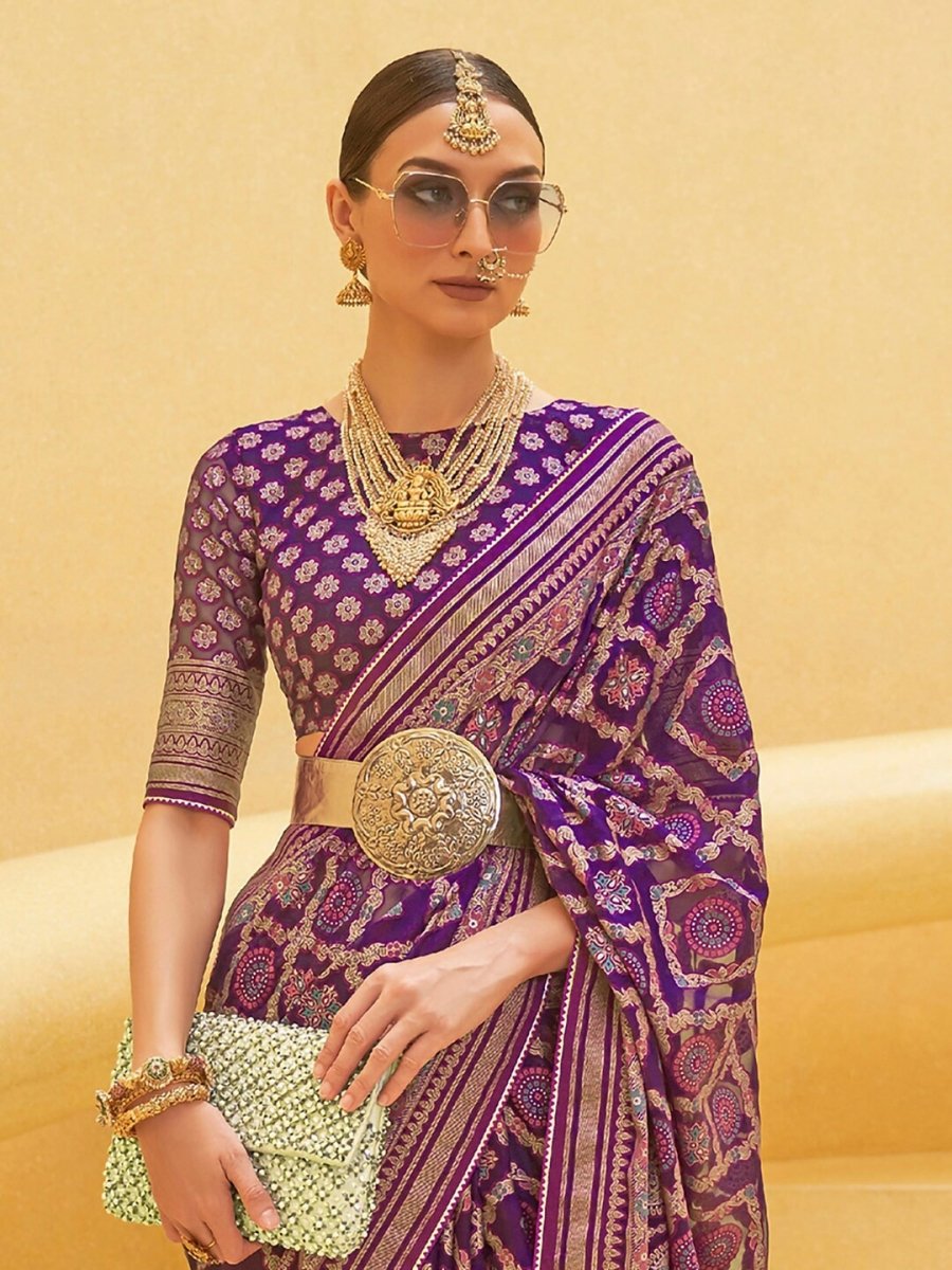 Anouk Woven Design Organza Banarasi Saree | Swadesiicart