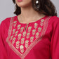 Kalini Women Pink Floral Embroidered Layered Gotta Patti Kurti with Sharara & With Dupatta | Swadesiicart