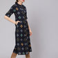 Aks Bandhani Printed Mandarin Collar Straight Kurta