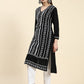 HOUSE OF KARI Ethnic Motifs Embroidered Chikankari Straight Kurta | Swadesiicart