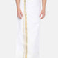 Sethukrishna Men White Solid Readymade Pocket Dhoti | Swadesiicart