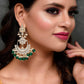 Shoshaa Green Contemporary Chandbalis Earrings | Swadesiicart
