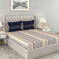 MYTRIDENT Multicoloured Blue Geometric 120 TC Cotton 1 Queen Bedsheet with 2 Pillow Covers - Swadesiicart