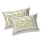 BELLA CASA Green & Blue Ethnic Motifs Cotton 180 TC King Bedsheet With 2 Pillow Covers