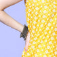 InWeave Women's Light Yellow Mirror Work Oneshoulder Kurta Set - Swadesiicart