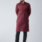 Sojanya Men Maroon Woven Design Straight Kurta | Swadesiicart