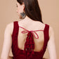 Tikhi Imli Sweetheart Neck Sleeveless Velvet Saree Blouse | Swadesiicart