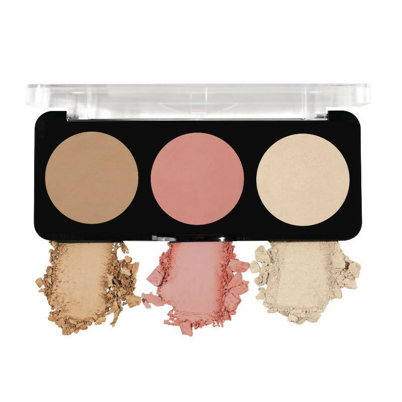Swiss Beauty Cheek-A-Boo 3 In 1 Blusher Contour & Highlighter - 3 | Swadesiicart