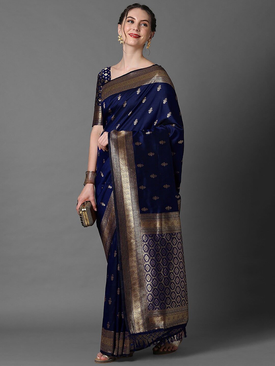 Mitera Ethnic Motifs Woven Design Zari Banarasi Saree | Swadesiicart