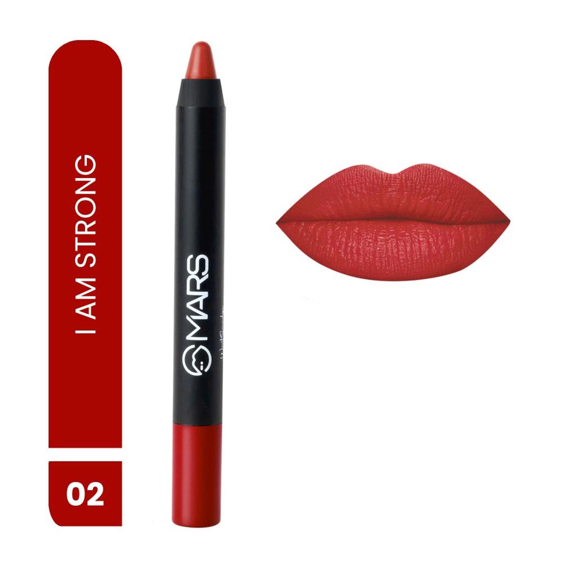 MARS Cosmetics Won't Smudge Won't Budge Lip Crayon - I Am Strong - Swadesiicart