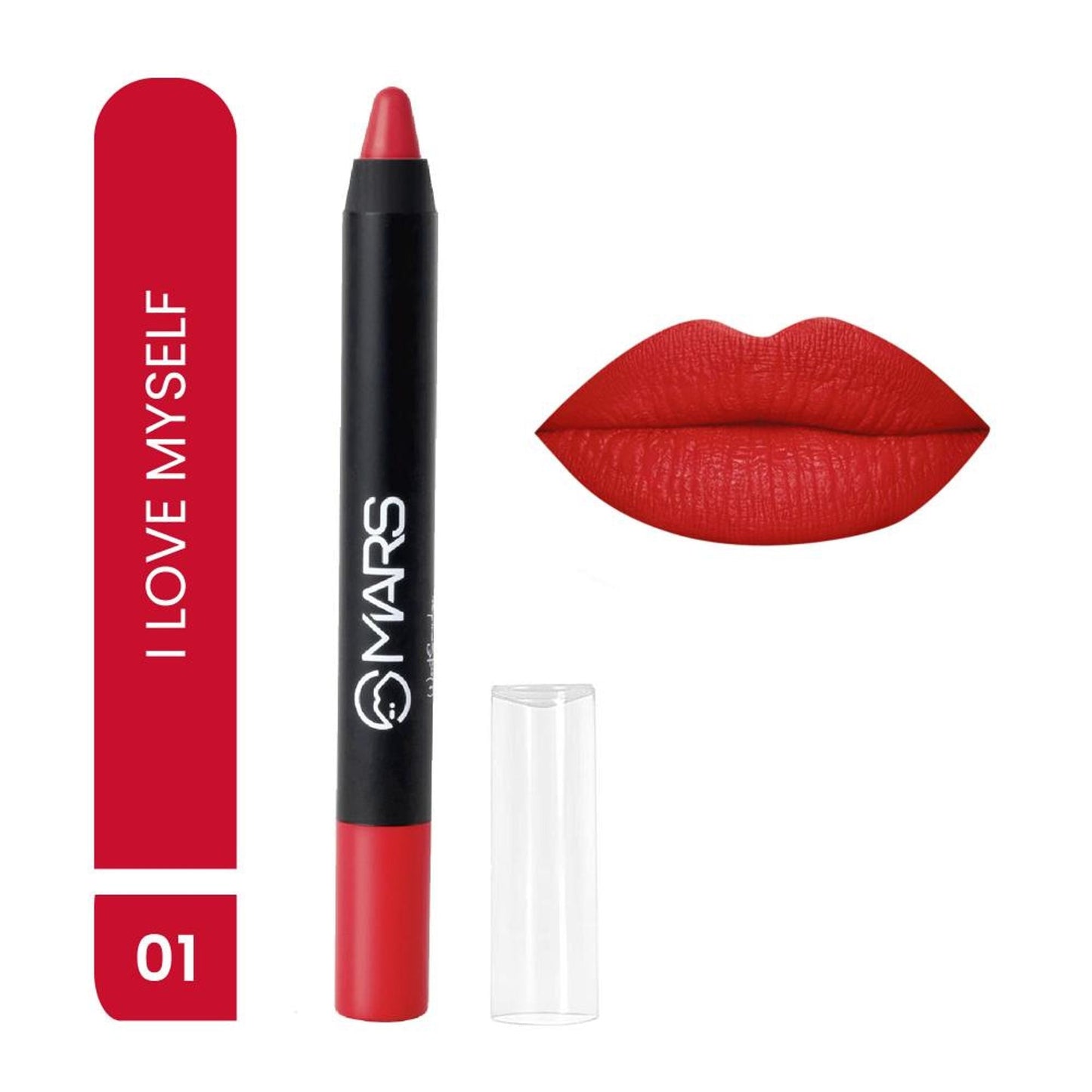 MARS Cosmetics Won't Smudge Won't Budge Lip Crayon - I Love Myself - Swadesiicart