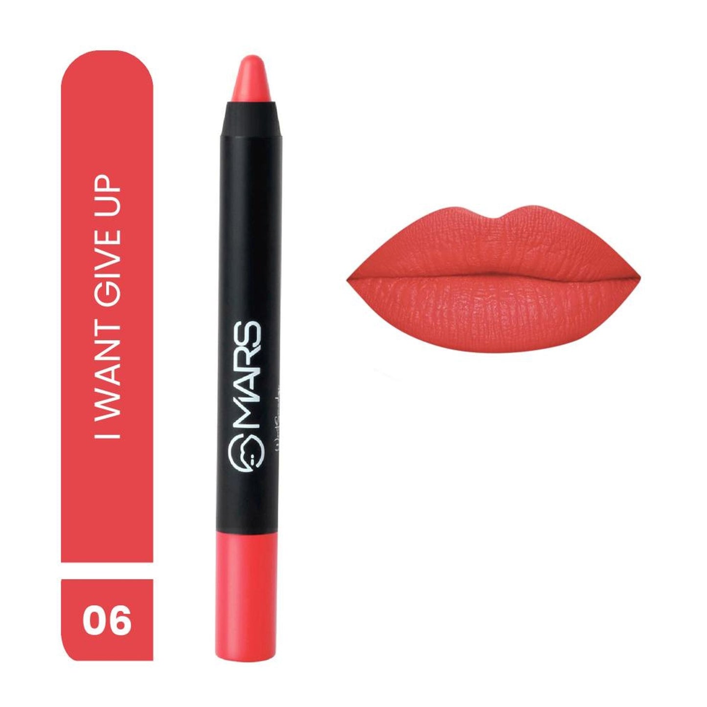 MARS Cosmetics Won't Smudge Won't Budge Lip Crayon - I Won't Give Up - Swadesiicart