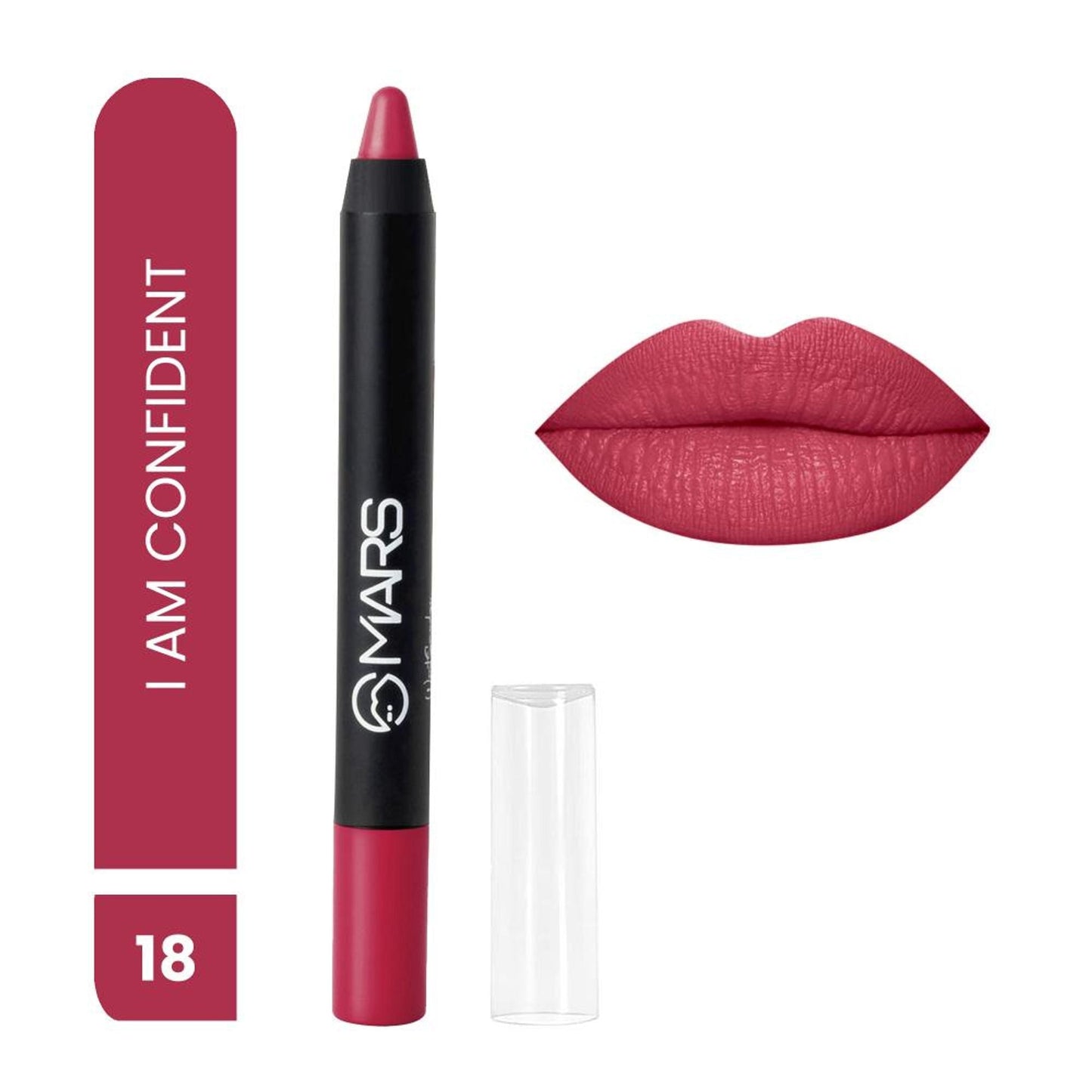 MARS Cosmetics Won't Smudge Won't Budge Lip Crayon - I Am Confident - Swadesiicart
