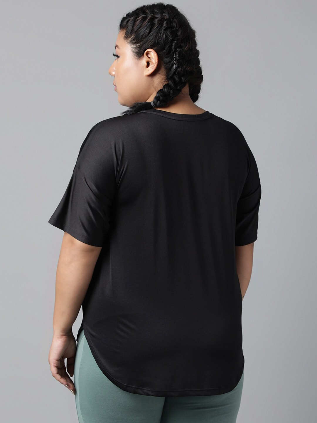 MKH Typography Printed Plus Size Drop Shoulder Sleeves Relaxed Fit Dri-FIT Sports T-shirt - Swadesiicart