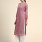 Kalini Round Neck Paisley Embroidered Chikankari Georgette Kurta | Swadesiicart