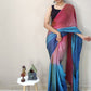 Mitera Pink & Blue Ombre Ready To Wear Saree | Swadesiicart