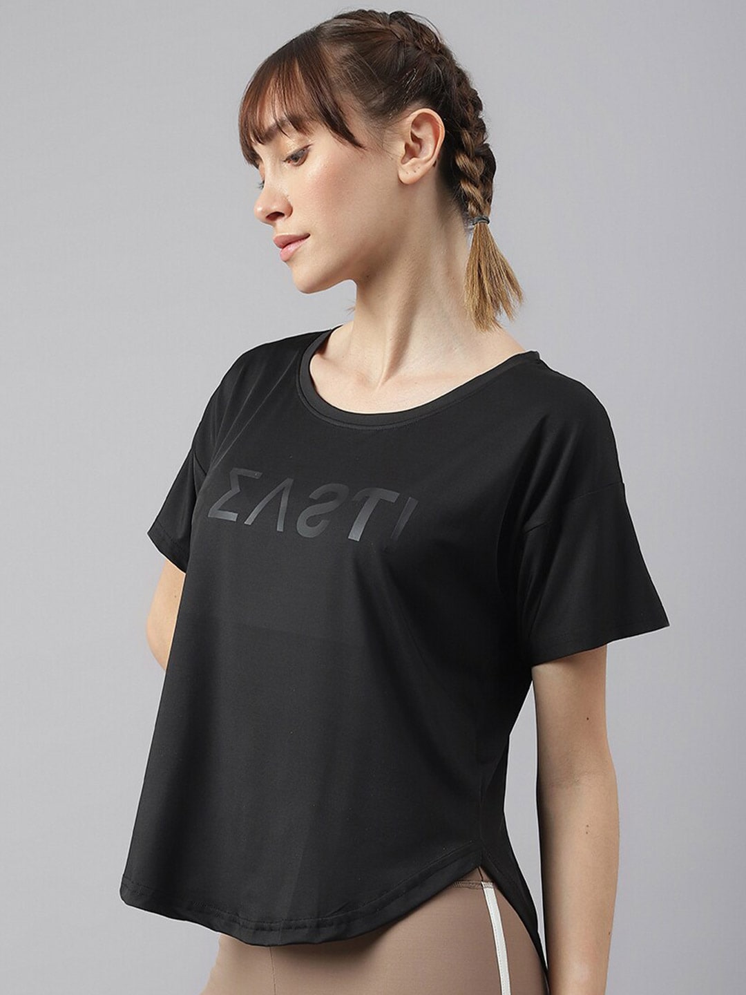 MKH Typography Printed Drop-Shoulder Sleeves Dri-FIT Sports T-shirt - Swadesiicart