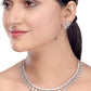 Saraf RS Jewellery Sea Green & Rose Gold-Polished American Diamond Studded Jewellery Set - Swadesiicart