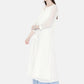 ADA Women White Embroidered Layered A-Line Chikankari Sustainable Kota Handloom Kurta | Swadesiicart