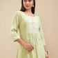 Vishudh Floral Embroidered A Line Kurta with Palazzos - Swadesiicart