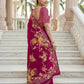 Aastha Fashion Rani Pink Premium Russian Silk Designer Floral Position Print Saree
