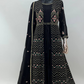 Lorenvalley Fashion Black Faux Georgette Embroidery Work Gown Jacket Stitched | Swadesiicart