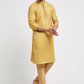 Ethnic India Yellow Men's Kurta Abstract Polyester | Swadesiicart