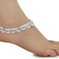 AanyaCentric Gold-Polished Mangalsutra Pendant Earring Set & Silver Plated Anklet