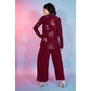 Red Georgette Sequence With Thread Designer Co-Ord Set - Flory - Swadesiicart