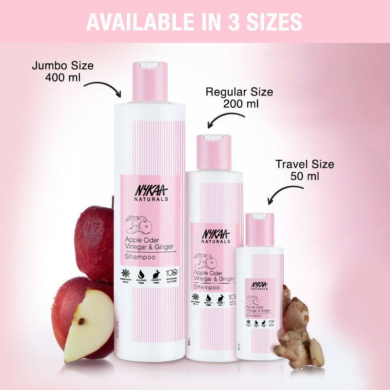 Nykaa Naturals Anti-Dandruff - Free Shampoo with Apple Cider Vinegar, Ginger & Tea Tree Oil - Swadesiicart