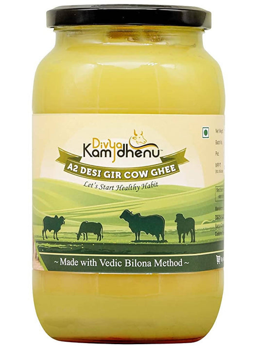 Divya Kamdhenu A2 Pure Desi Gir Cow Ghee | Cultured Ghee - Traditional Bilona Method | Pure A2 Ghee | Indian Organic A2 Cow Ghee | Swadesiicart